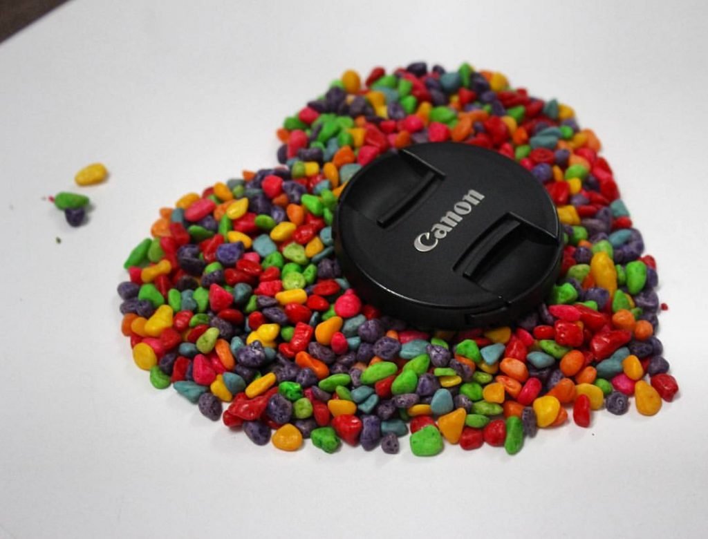 Image depicting lens cap of a Canon lens.