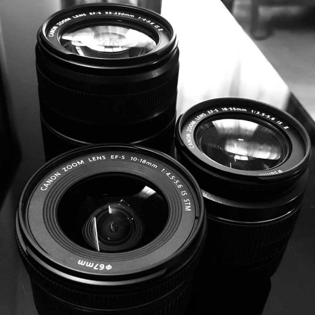 Three types of zoom lenses.