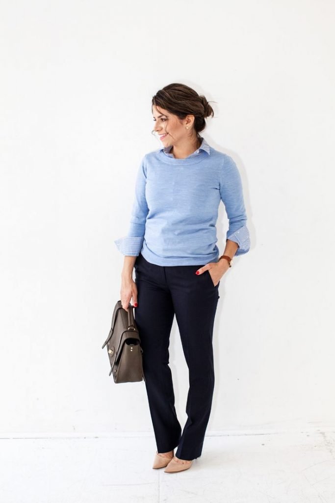 Sweater with black pants