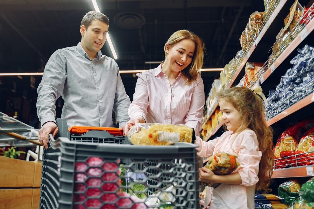 Family doing shopping